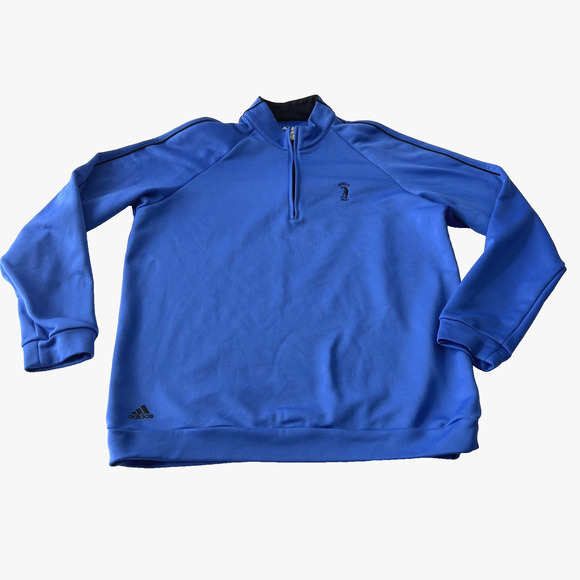adidas Other - Adidas Golf Sweatshirt Mens Medium Blue Climalite 1/4 Zip Knit Fleece ANGC 1987